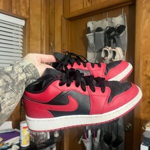 Jordan Kids Red and Black Sneakers